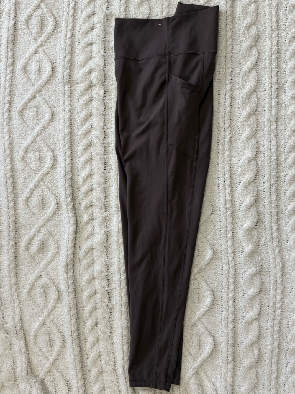 GapFit Sky High Studio Pocket Leggings Brown High Rise Yoga Athletic Pants Large - Picture 11 of 16